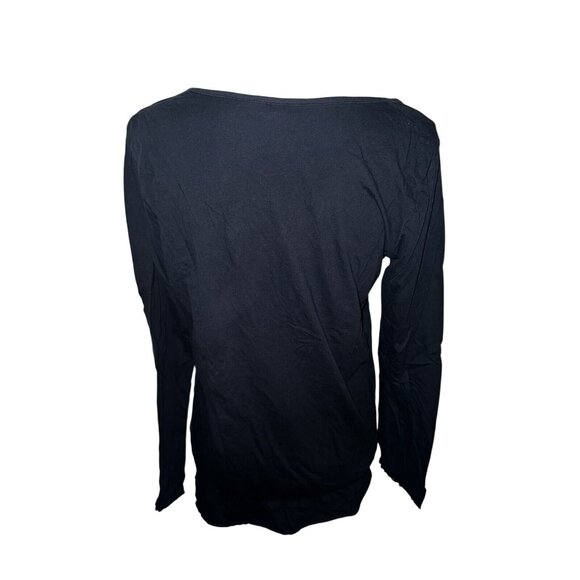 Esprit Womens Black Sequin Scoop Neck Long Sleeve Top L - Picture 5 of 9